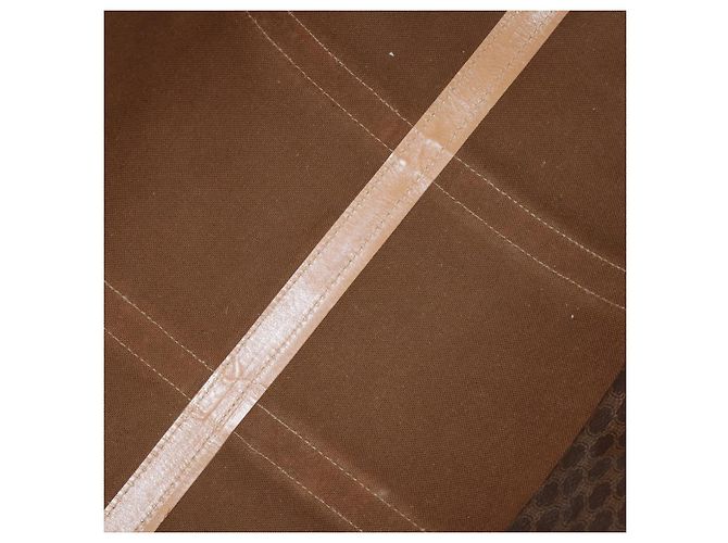 Céline Borsa Boston CELINE Macadam Canvas PVC Leather Brown Gold Auth 199669A Marrone D'oro - vista 18