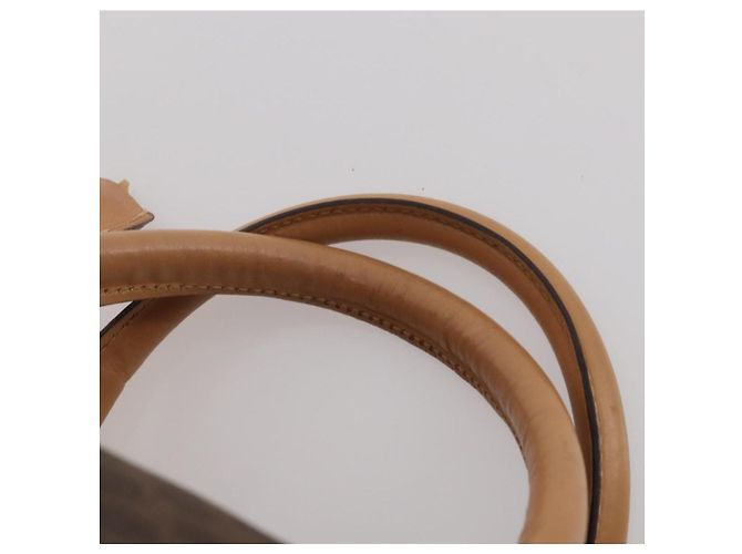 Céline Borsa Boston CELINE Macadam Canvas PVC Leather Brown Gold Auth 199669A Marrone D'oro - vista 8