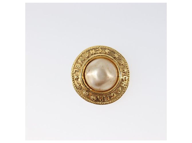 Orecchini CHANEL metallo Gold Tone CC Auth 201016 - vista 2