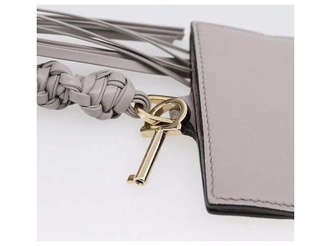 Borsa a tracolla Salvatore Ferragamo Gancini in pelle grigia e oro Auth ka6000V Marrone D'oro - vista 15