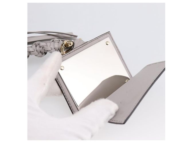 Borsa a tracolla Salvatore Ferragamo Gancini in pelle grigia e oro Auth ka6000V Marrone D'oro - vista 16