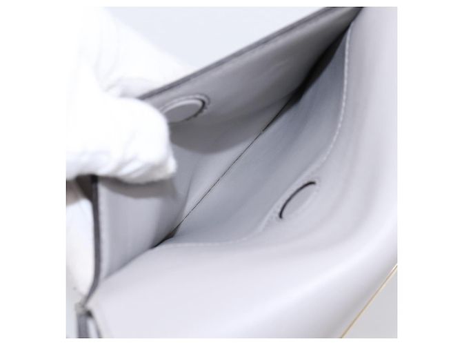 Borsa a tracolla Salvatore Ferragamo Gancini in pelle grigia e oro Auth ka6000V Marrone D'oro - vista 25