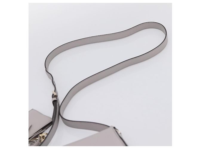 Borsa a tracolla Salvatore Ferragamo Gancini in pelle grigia e oro Auth ka6000V Marrone D'oro - vista 8