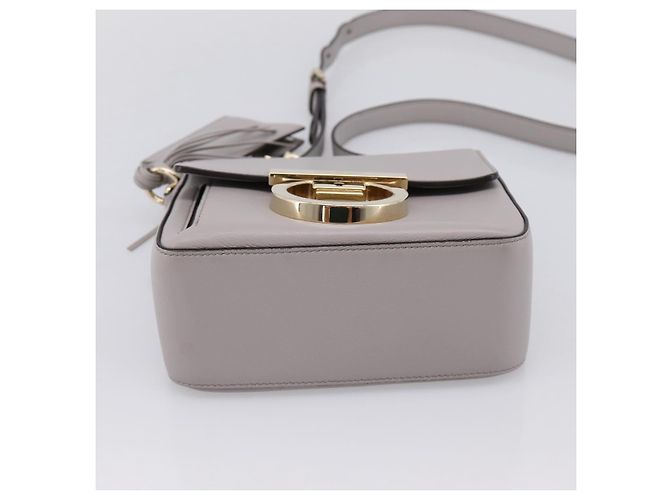 Borsa a tracolla Salvatore Ferragamo Gancini in pelle grigia e oro Auth ka6000V Marrone D'oro - vista 9