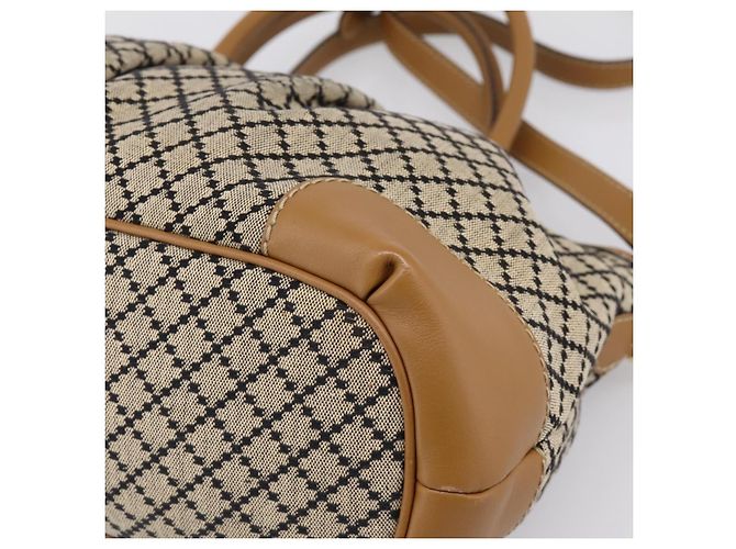 Borsa GUCCI Diamante Sukey Canvas 2way Beige Gold 247902 Auth 201967A D'oro - vista 14