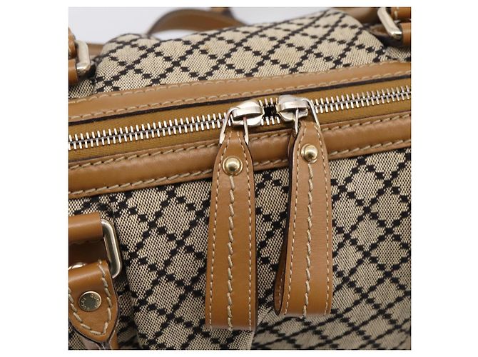 Borsa GUCCI Diamante Sukey Canvas 2way Beige Gold 247902 Auth 201967A D'oro - vista 16