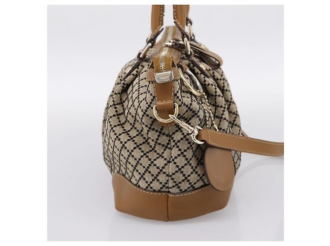 Borsa GUCCI Diamante Sukey Canvas 2way Beige Gold 247902 Auth 201967A D'oro - vista 4