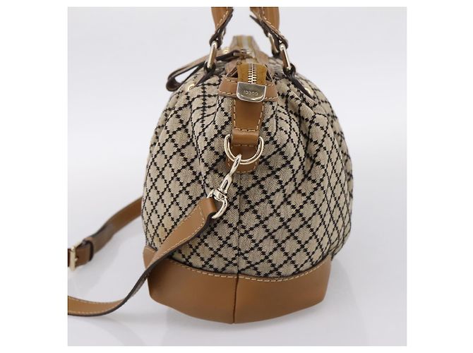 Borsa GUCCI Diamante Sukey Canvas 2way Beige Gold 247902 Auth 201967A D'oro - vista 5