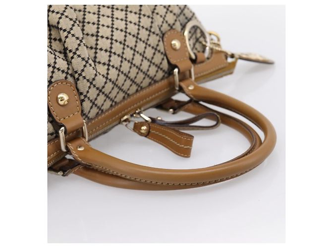 Borsa GUCCI Diamante Sukey Canvas 2way Beige Gold 247902 Auth 201967A D'oro - vista 7