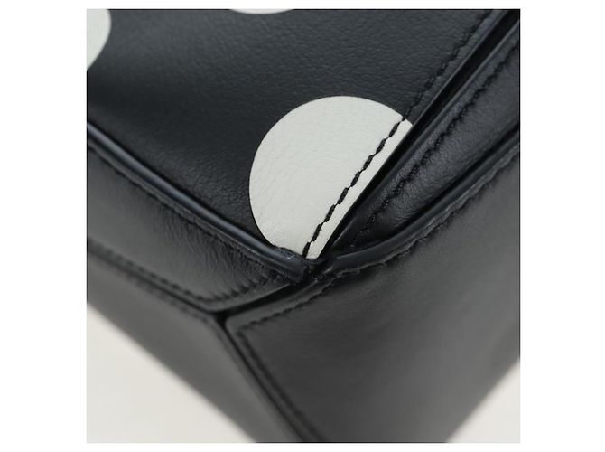 Borsa LOEWE Puzzle 10 Puzzle Bag Small in pelle 2way Nero Argento Auth 198606SM - vista 16