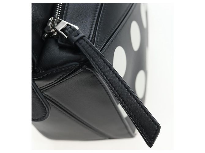 Borsa LOEWE Puzzle 10 Puzzle Bag Small in pelle 2way Nero Argento Auth 198606SM - vista 23