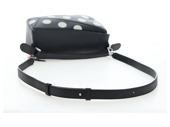 Borsa LOEWE Puzzle 10 Puzzle Bag Small in pelle 2way Nero Argento Auth 198606SM - vista 7