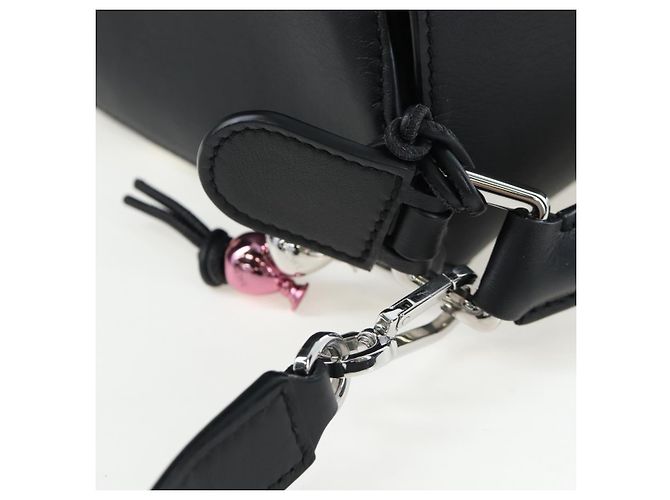 Borsa LOEWE Puzzle 10 Puzzle Bag Small in pelle 2way Nero Argento Auth 198606SM - vista 8