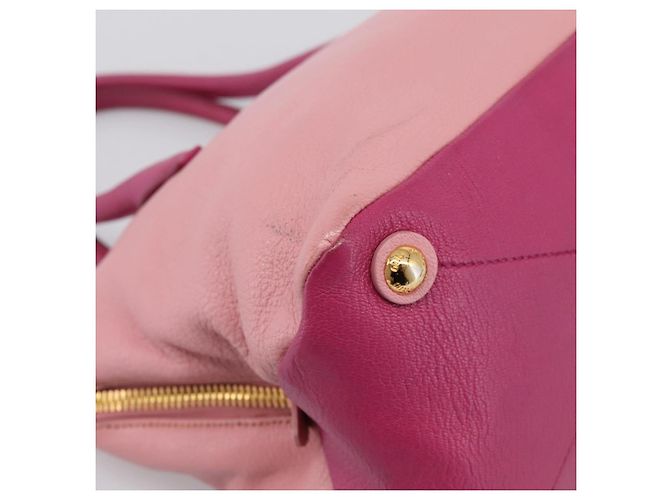 Borsa Tote Miu Miu Pelle Rosa Tono Oro Auth 199349V - vista 11