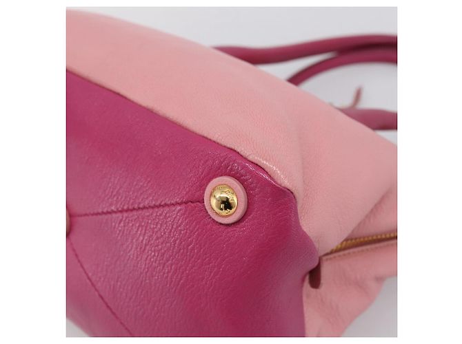 Borsa Tote Miu Miu Pelle Rosa Tono Oro Auth 199349V - vista 12