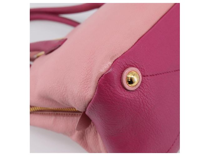 Borsa Tote Miu Miu Pelle Rosa Tono Oro Auth 199349V - vista 13
