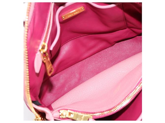 Borsa Tote Miu Miu Pelle Rosa Tono Oro Auth 199349V - vista 17