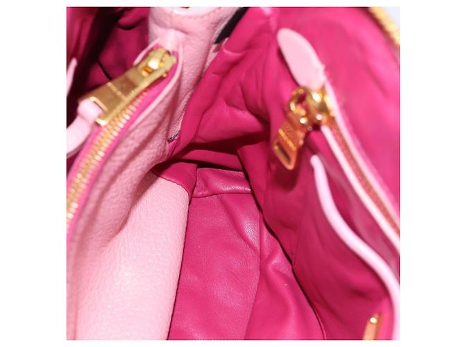 Borsa Tote Miu Miu Pelle Rosa Tono Oro Auth 199349V - vista 19