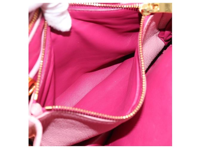 Borsa Tote Miu Miu Pelle Rosa Tono Oro Auth 199349V - vista 23