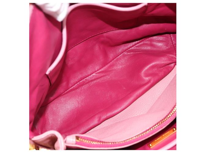 Borsa Tote Miu Miu Pelle Rosa Tono Oro Auth 199349V - vista 24