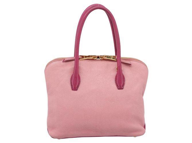 Borsa Tote Miu Miu Pelle Rosa Tono Oro Auth 199349V - vista 3