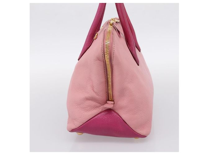 Borsa Tote Miu Miu Pelle Rosa Tono Oro Auth 199349V - vista 5