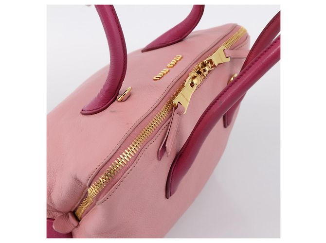 Borsa Tote Miu Miu Pelle Rosa Tono Oro Auth 199349V - vista 6