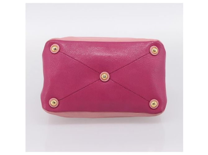 Borsa Tote Miu Miu Pelle Rosa Tono Oro Auth 199349V - vista 9