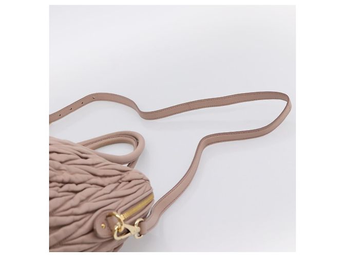 Bolso Miu Miu Matelassé de piel 2way Rosa Oro Auth ka5983A - vista 10