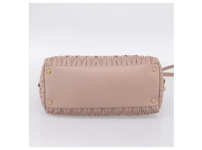 Bolso Miu Miu Matelassé de piel 2way Rosa Oro Auth ka5983A - vista 11