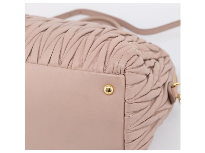 Bolso Miu Miu Matelassé de piel 2way Rosa Oro Auth ka5983A - vista 12