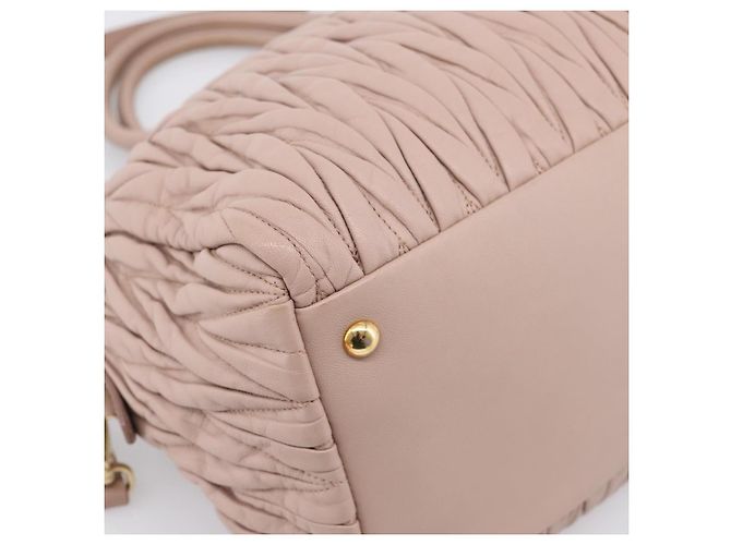 Bolso Miu Miu Matelassé de piel 2way Rosa Oro Auth ka5983A - vista 13