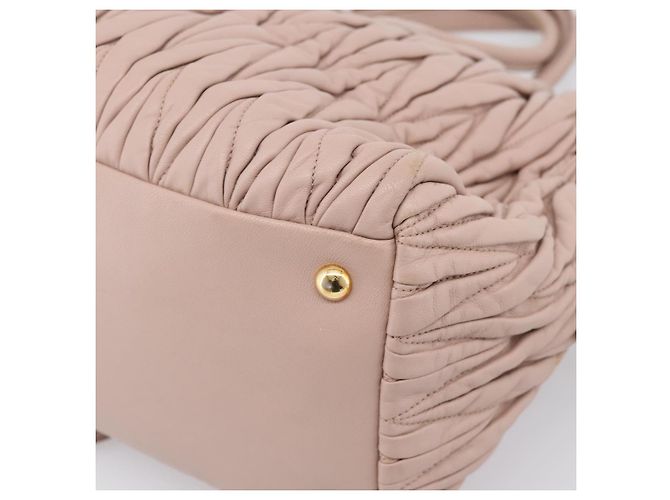 Bolso Miu Miu Matelassé de piel 2way Rosa Oro Auth ka5983A - vista 14