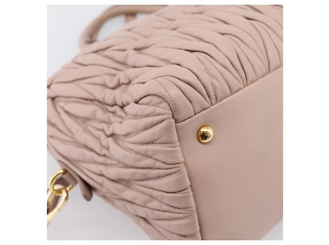 Bolso Miu Miu Matelassé de piel 2way Rosa Oro Auth ka5983A - vista 15