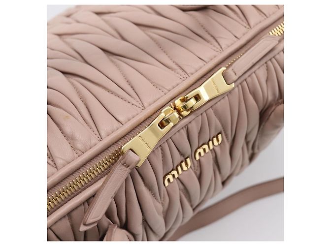 Bolso Miu Miu Matelassé de piel 2way Rosa Oro Auth ka5983A - vista 16