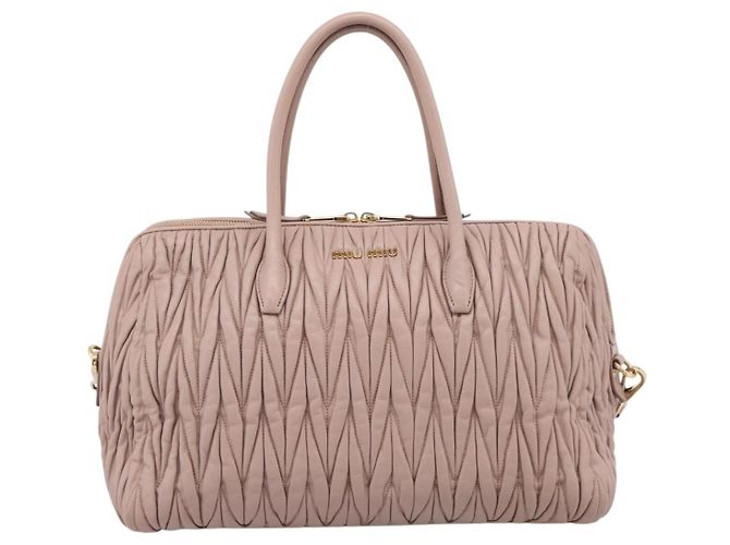 Bolso Miu Miu Matelassé de piel 2way Rosa Oro Auth ka5983A - vista 2