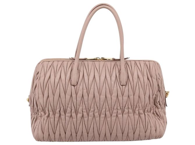 Bolso Miu Miu Matelassé de piel 2way Rosa Oro Auth ka5983A - vista 3