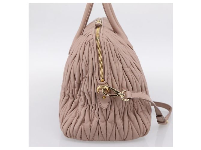 Bolso Miu Miu Matelassé de piel 2way Rosa Oro Auth ka5983A - vista 4
