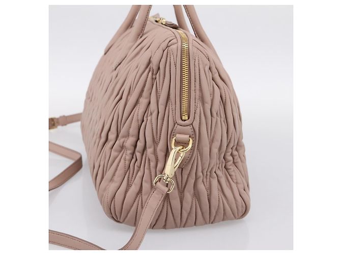 Bolso Miu Miu Matelassé de piel 2way Rosa Oro Auth ka5983A - vista 5