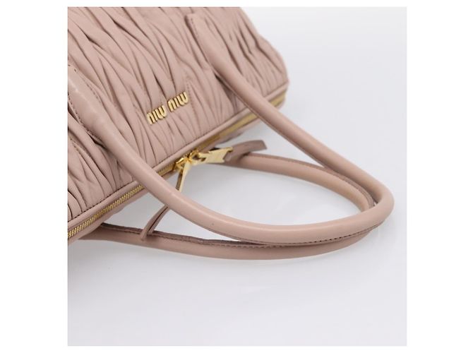 Bolso Miu Miu Matelassé de piel 2way Rosa Oro Auth ka5983A - vista 7