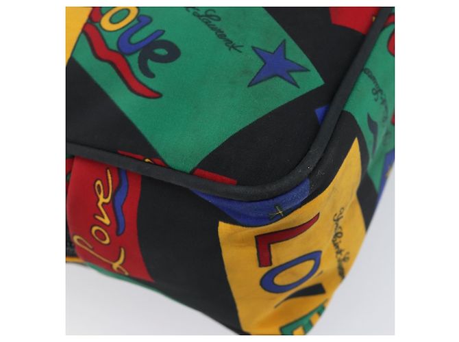 Borsa a mano SAINT LAURENT Nylon Multicolor Gold Auth ka6053 Multicolore D'oro - vista 13