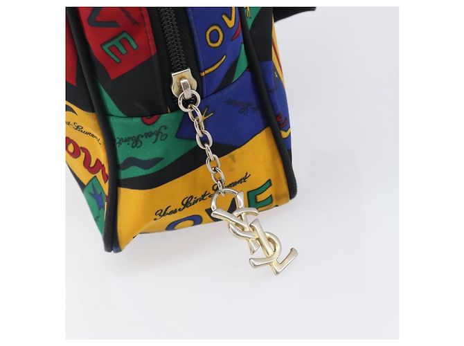 Borsa a mano SAINT LAURENT Nylon Multicolor Gold Auth ka6053 Multicolore D'oro - vista 14