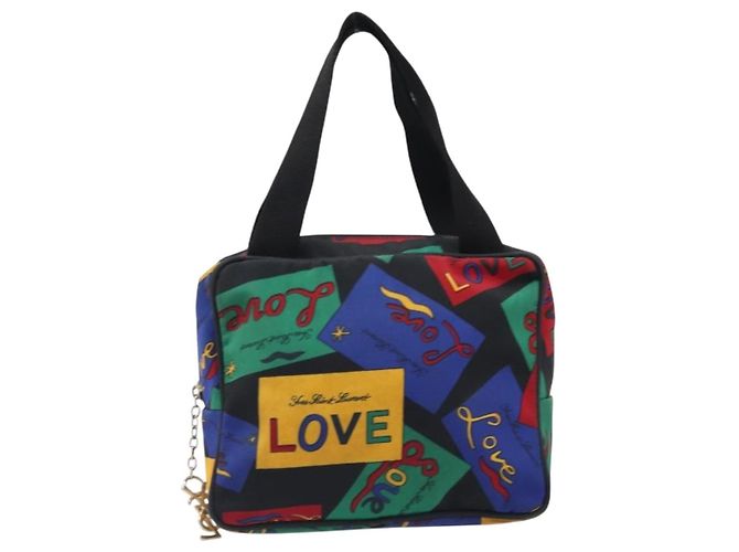 Borsa a mano SAINT LAURENT Nylon Multicolor Gold Auth ka6053 Multicolore D'oro - vista 2