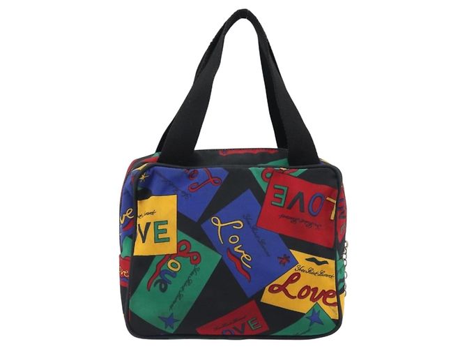 Borsa a mano SAINT LAURENT Nylon Multicolor Gold Auth ka6053 Multicolore D'oro - vista 3