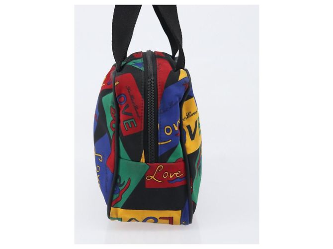 Borsa a mano SAINT LAURENT Nylon Multicolor Gold Auth ka6053 Multicolore D'oro - vista 4