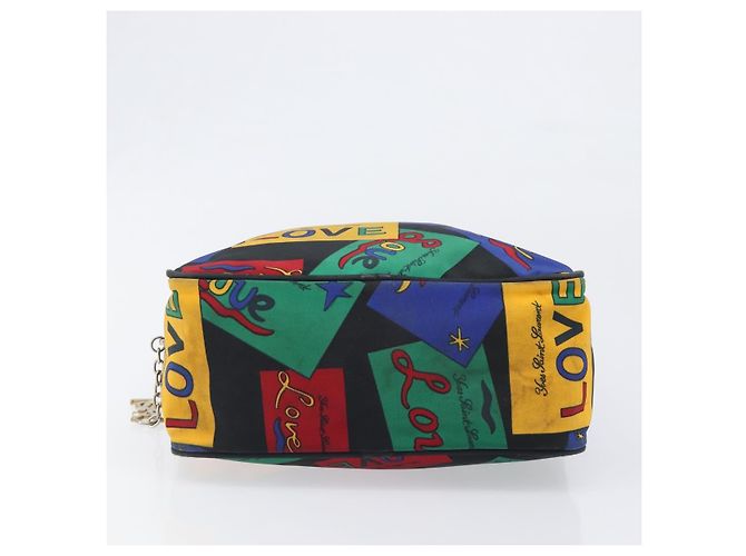 Borsa a mano SAINT LAURENT Nylon Multicolor Gold Auth ka6053 Multicolore D'oro - vista 9