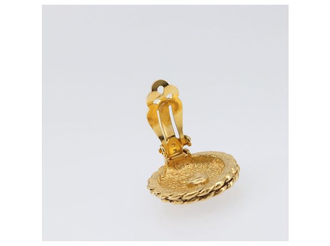 Orecchini CHANEL metallo Gold Tone CC Auth ka6048 - vista 4
