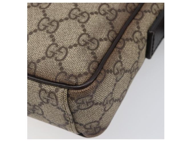 Borsa a Tracolla GUCCI GG Supreme PVC Beige Silver 122754 Auth hk4066 Argento - vista 10