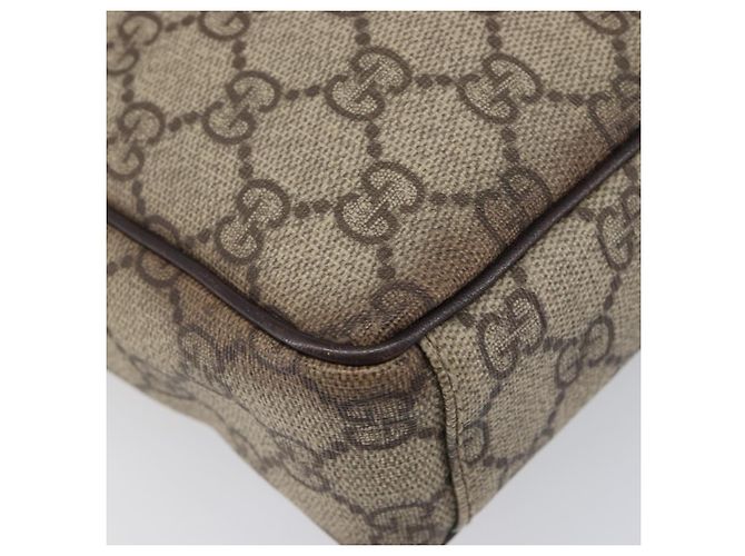 Borsa a Tracolla GUCCI GG Supreme PVC Beige Silver 122754 Auth hk4066 Argento - vista 11