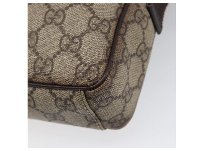 Borsa a Tracolla GUCCI GG Supreme PVC Beige Silver 122754 Auth hk4066 Argento - vista 12